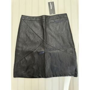 Zeagoo Women's Black Faux Leather Mini Skirt Size Small S NWT